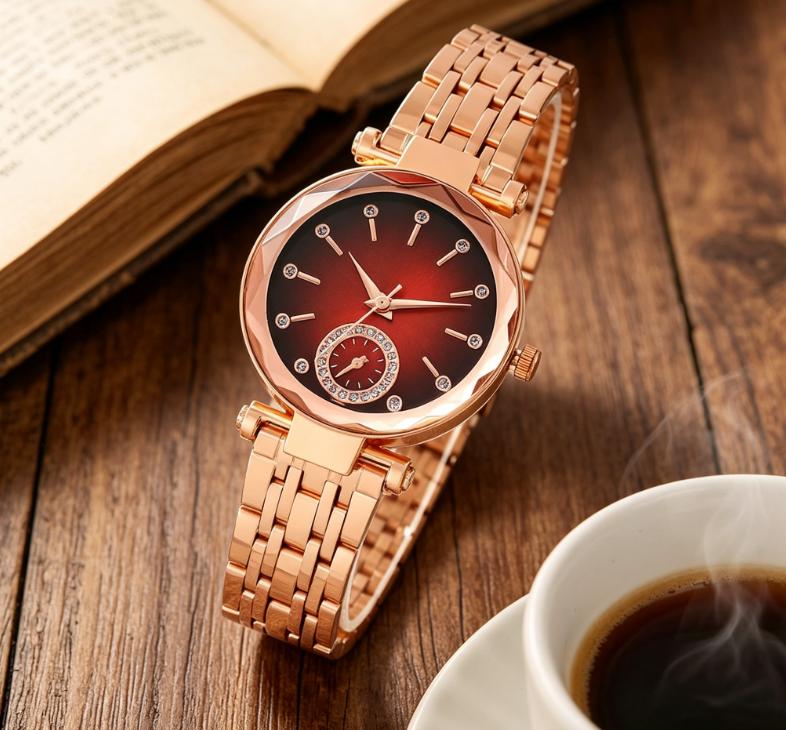 Bling Diamond Dial Women Luxury Quartz Watch, Elegant Fashion Casual Wristwatch, Stylish Jewelry Watch Gift for Birthday Holiday Party