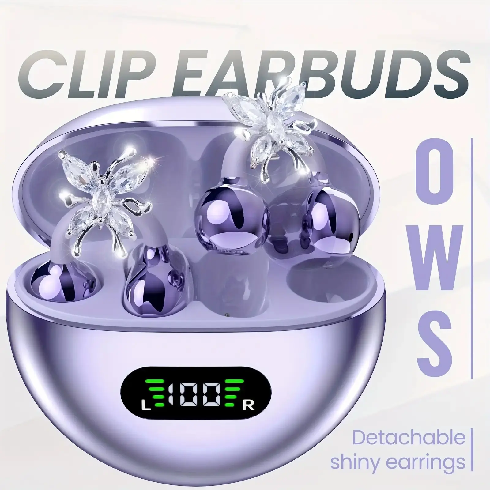 New Senyang Bluetooth-Enabled Wireless Open-Ear Clip-On Earbuds Headphone Headset with Butterfly Clip Design, Electronic Audio, Stereo Sound, Travel Headphones, Suitable for Sports, Outdoor Activities and Travel, Fashionable Valentine's Day Gift