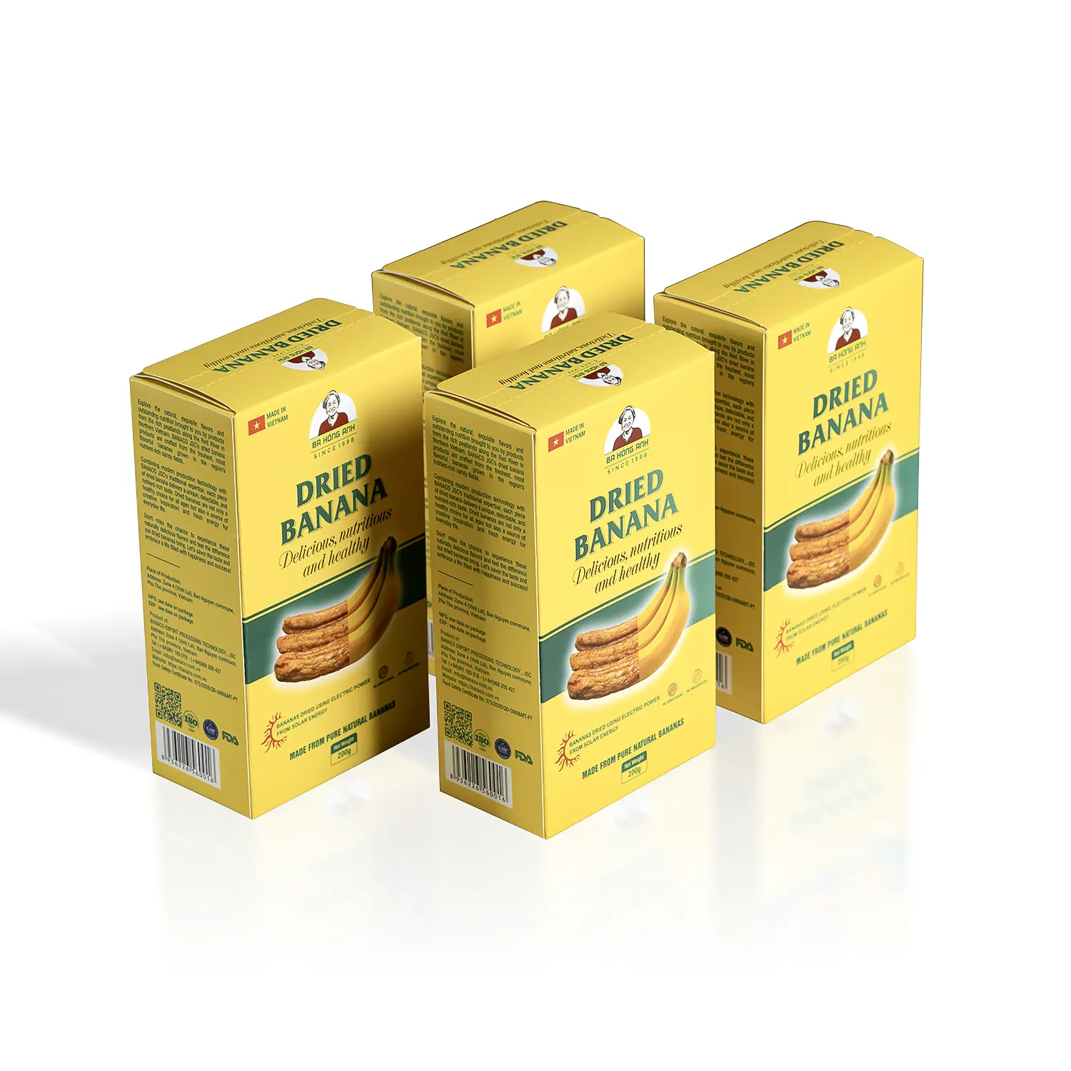 Natural Whole Dried Bananas by BANACO – Healthy & Nutritious Chewy Snack (200g)