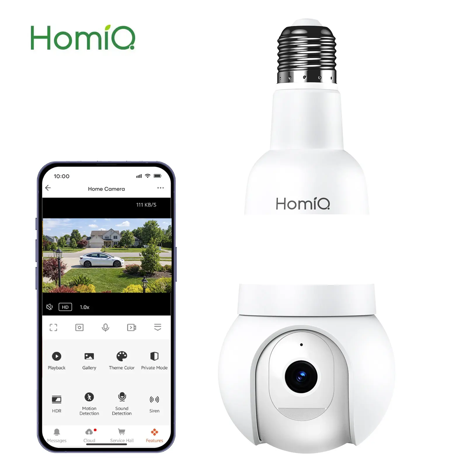 HomiQ Light Bulb Security Camera 4K 2.4GHz/5GHz WiFi & Bluetooth, Indoor Outdoor Surveillance Monitoring Camera for Home, 360° Pan/Tilt, Color Night Vision, Built-In LED & Spotlight, Easy Installation (2026 Upgrade)