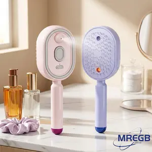 MREGB Multi-Function Hair Mist Spray Comb - Portable Detangling Brush with Fine Mist Nozzle, Refillable with Water, Leave-in Conditioner or Essential Oil, Suitable for All Hair Types