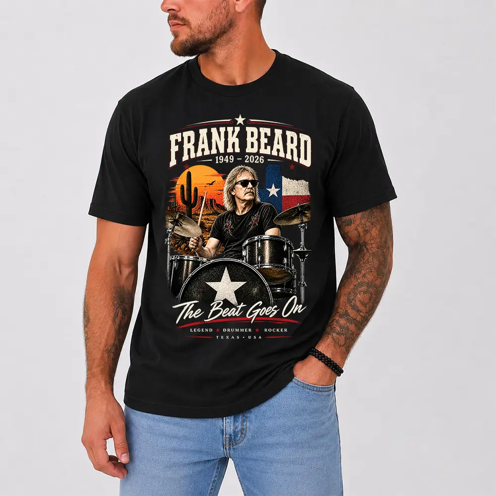The Beat Goes On Drummer Tee, ZZ Top Rock Legend Shirt