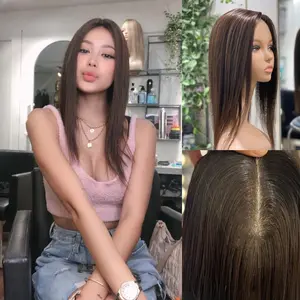 Justyle Wig-16 Inches Mini Topper (Small)for Women Hair 100% Human Hair, Mono-Top