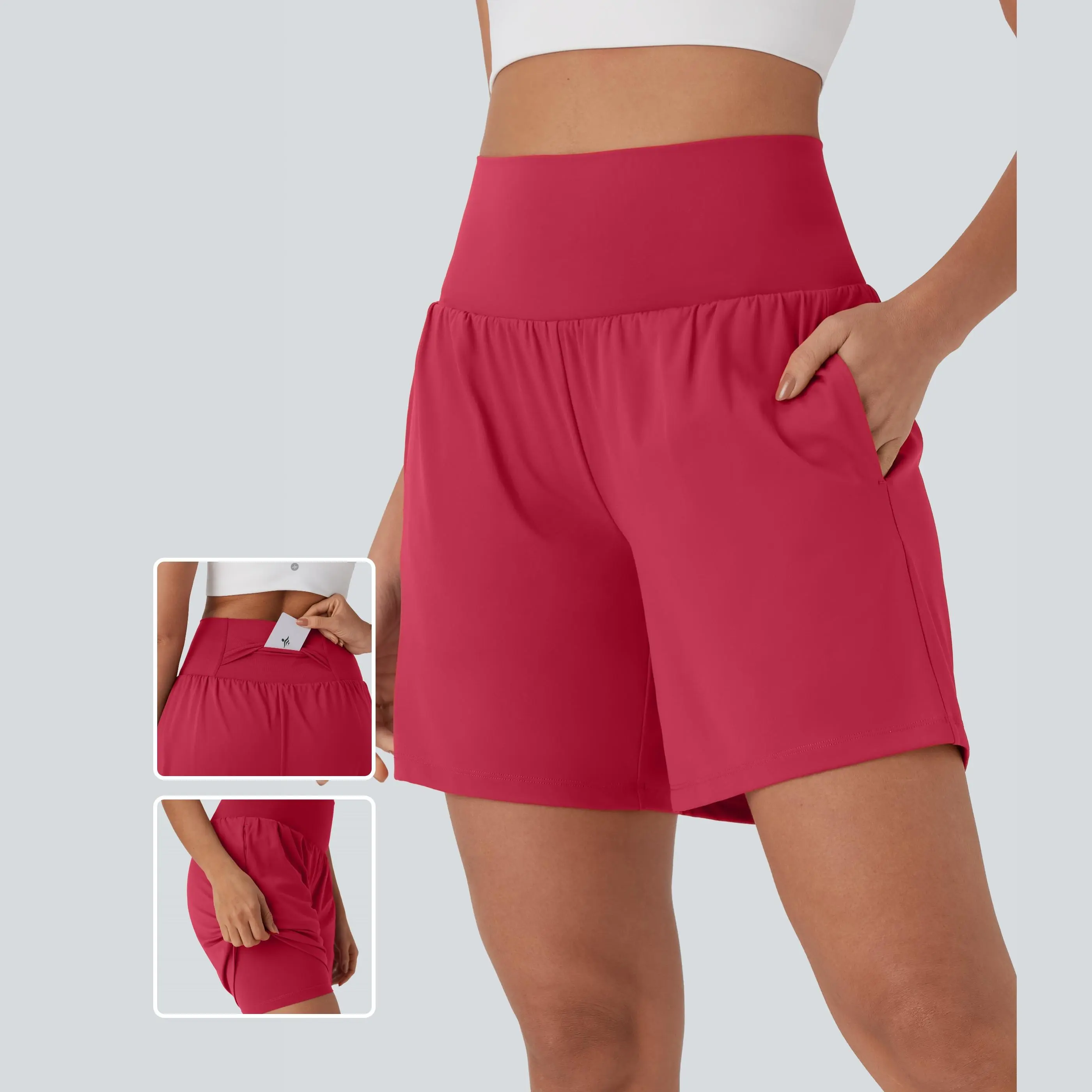 Halara Softlyzero Airy Super High Waisted 2-in-1 Cool Touch Yoga Shorts 7" with Pockets Halara Softlyzero Airy Super High Waisted 2-in-1 Cool Touch Yoga Shorts 7" with Pockets