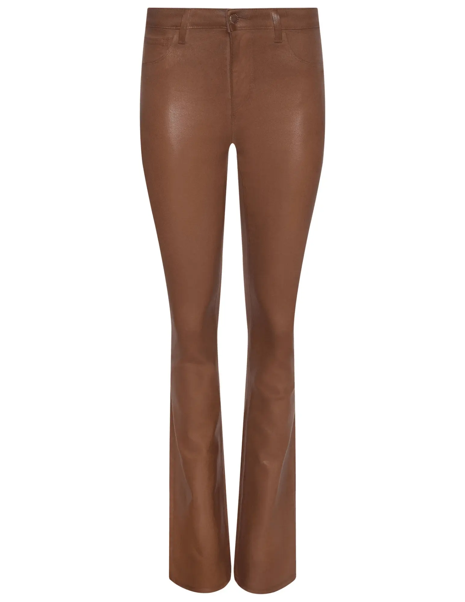 L'AGENCE Selma High Rise Baby Boot-Cut Coated Jeans In Cognac Coated-SALE