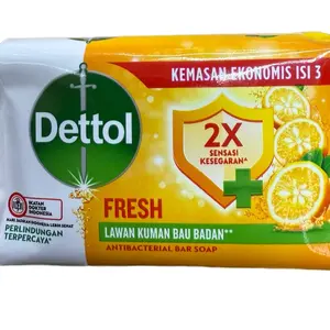 Dettol Anti-Bacterial Soap, FRESH Orange flavor 100g Pack of 12