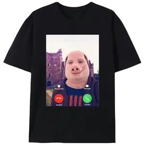 John Pork Is Calling Meme Men’s Graphic Tee |   Unisex Viral Meme Casual T-Shirt |   Summer Meme Gift