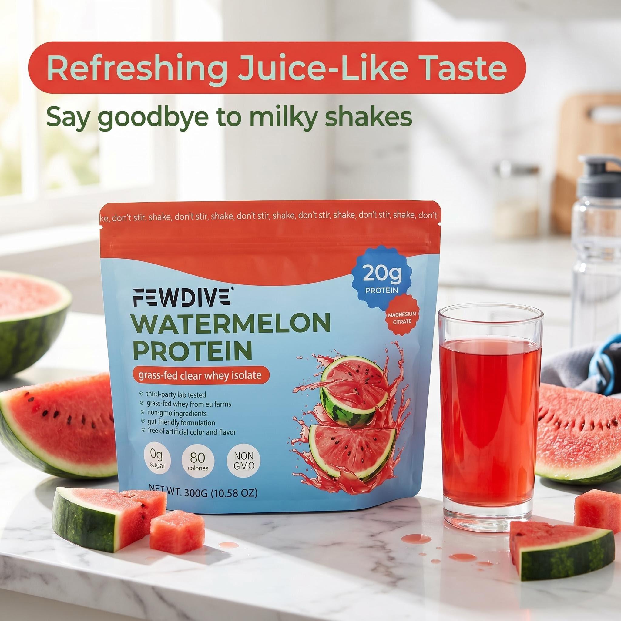 FEWDIVE Grass-Fed Whey Protein Concentrate & Isolate Powder - 300g Dietary Wellness Protein, Natural Fitness Supplement, Muscle Recovery & Recovery Strength Support, Clean Scoop for Active Adults (Single Item), Edible, Muscle Recovery Supplement