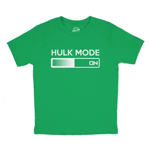 Youth Hulk Mode On T Shirt Funny Nerdy Tee Graphic Top for Kids Hilarious Funny T Shirts Nerd Tops for Kid Funny Movie Short Sleeve Novelty Tees for Kids Green