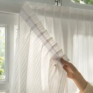 1pc Magic Tape No-Drill Window Curtain, Home Decoration Curtain, Japanese Style Light-Shedding Privacy Screen, Balcony, Bedroom, Living Room Decoration