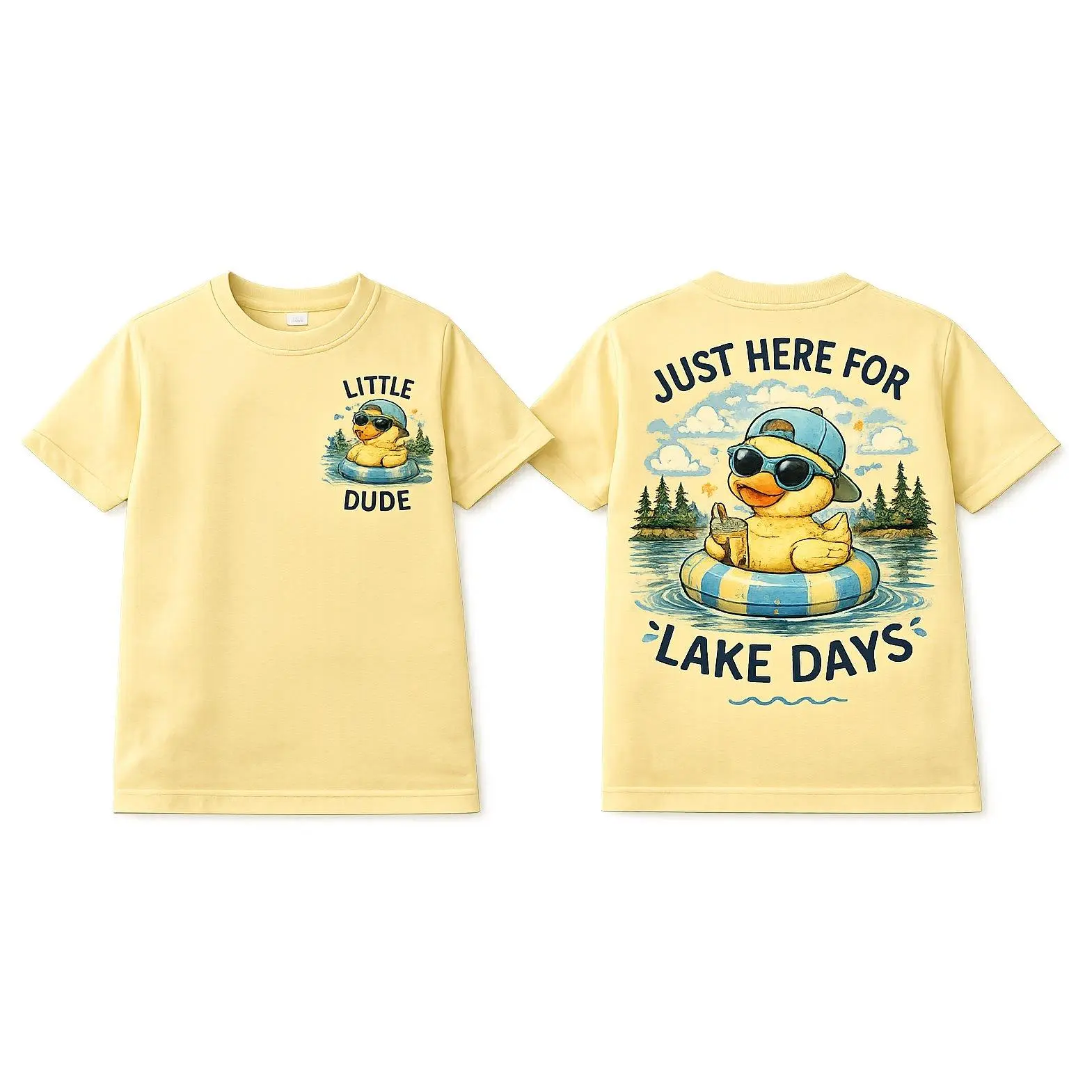 Little Dude – Just Here For Lake Days Youth Tee