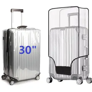 Transparent PVC Suitcase Cover Protectors Waterproof Wheeled Suitcase Dust Cover Dustproof Travel Luggage Sleeve Protector (30")