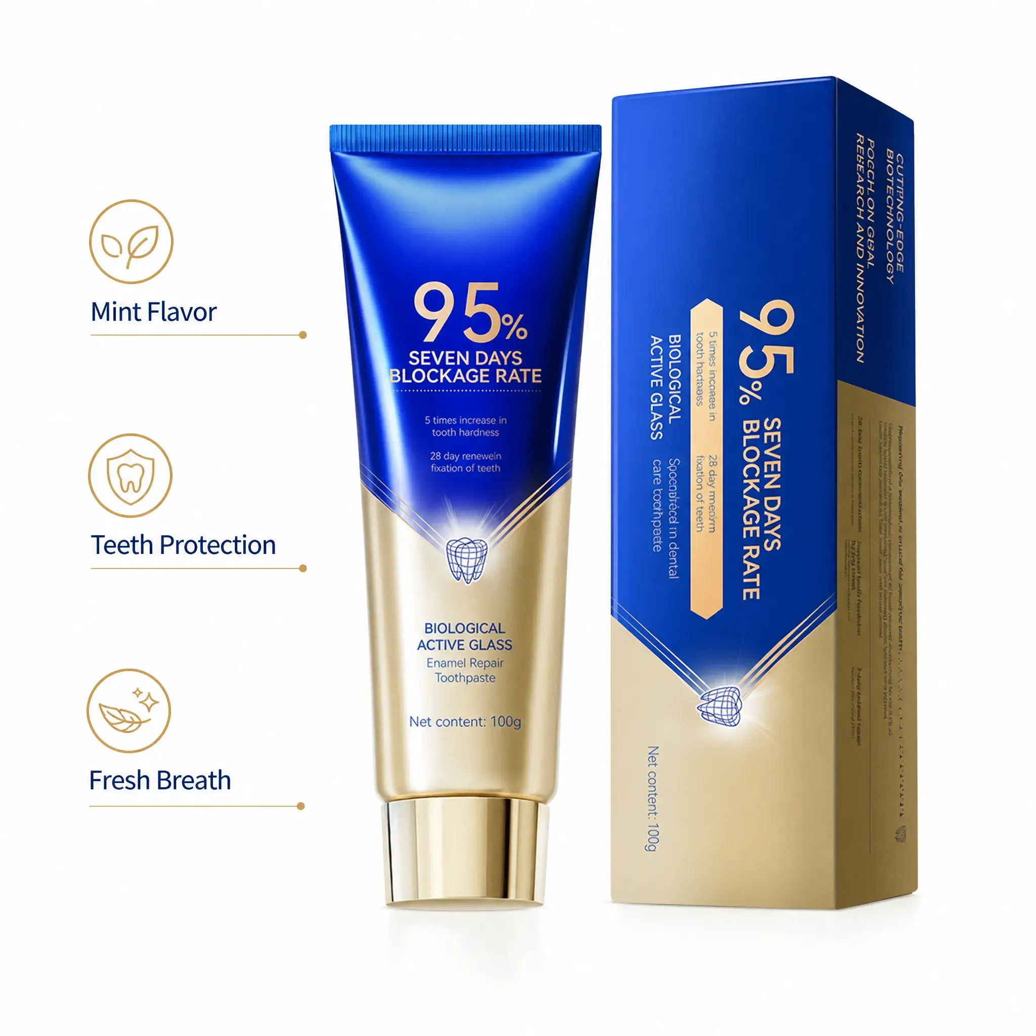 10% Nano-Hydroxyapatite Toothpaste，Fluoride Free & Gentle Whitening， Gentle Formula, Brightens Smile Look, Gentle Stain Lift, Fresh Breath Daily, Daily Care,Fresh Mint, Safe For All Oral