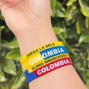Colombia Pride Silicone Wristbands - JUEGA LA SELE - World Cup Football - Soccer - 2 units - Mundial Futbol Fans - Pulcera Orgullo Colombiano - 2 unidades