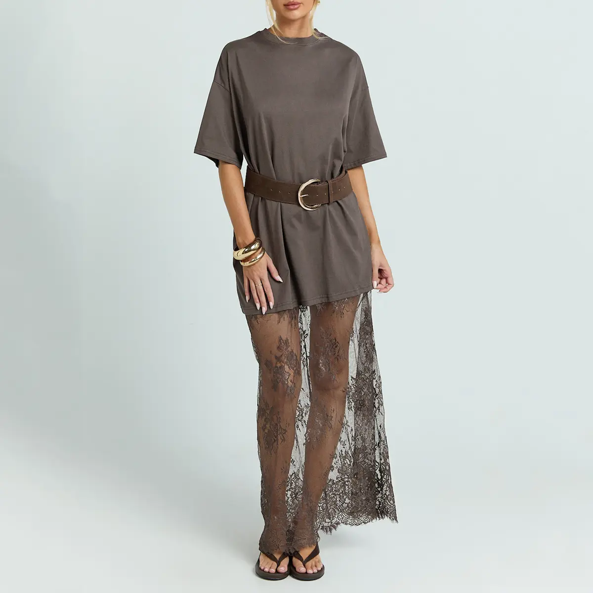 Short Sleeve Maxi Skirt With Long Sleeve Shirt Mntaor Women's Oversized T- Shirt Maxi Dress With Sheer Lace Hem Short Sleeve Maxi Skirt With Long Sleeve Shirt Mntaor Women's Oversized T- Shirt Maxi Dress With Sheer Lace Hem