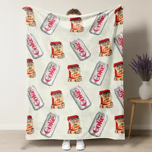 Diet Coke with Diet Coke cigarette Original Flat Velvet Blanket, Soft Office Bedding Blanket PlushThin Quilt Holiday Gift,Gifts suitable for girls
