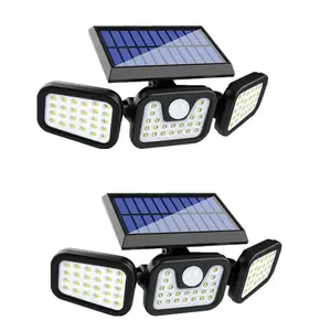 Solar Outdoor Lights, 3000LM Super Bright Motion Sensor Outdoor Light, IP65 Waterproof Wide Angle 6500K Solar Powered Security Flood Lights for Outside Garage Yard Patio(2 Pack)