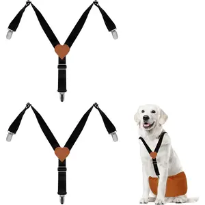 Dog Suspenders 2 Pieces Dog Suspenders for Dogs Diapers, heavy nylon webbing, sturdy metal buckles, Adjustable straps
