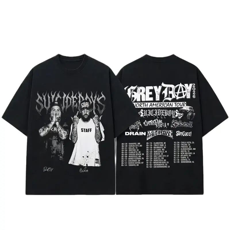 [FREE SHIP] Greyday 2026 T-Shirt, Grey Day 2026 North American Tour Tee, G59 Destroy Lonely Graphic Top, Retro Hip Hop Rap Merch