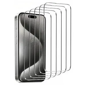 6-pack Clear Tempered Glass Screen Protectors for iPhone 15 Pro Max/14/13/12-11 Series - 15 Plus, 16 Pro, 13 Mini, and more, Protect Your iPhone Screen