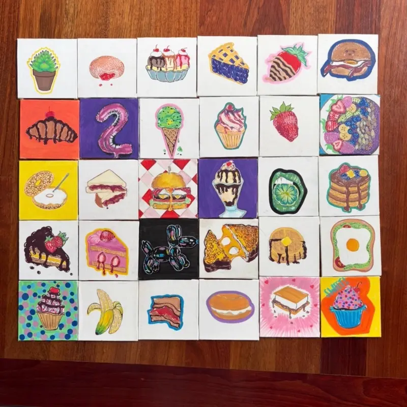 3 Pk Mini custom or premade canvas doodles!!