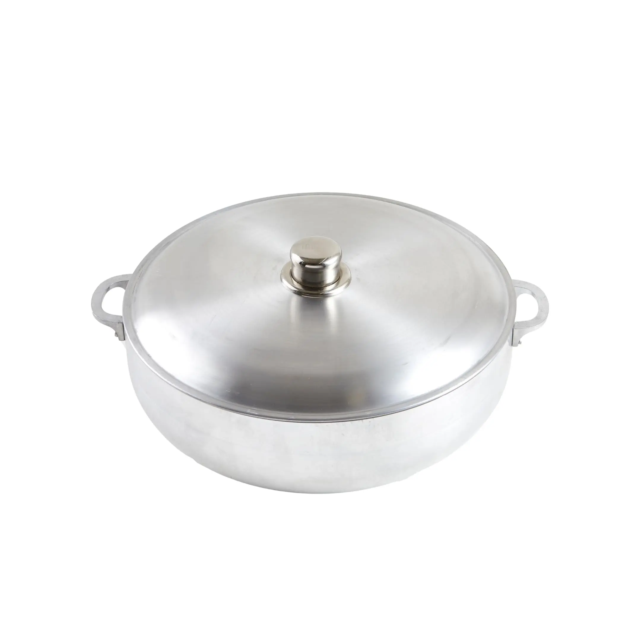 Traditional Polished Aluminum Caldero (dutch Oven) With Lid  6.9 Quarts Aluminium