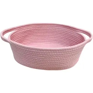 Woven Easter Basket - 13" x 8" x 5"  Rope Organizing Baskets for  Items or  &  Toys - Cute Soft  Storage Bin w/ Handles