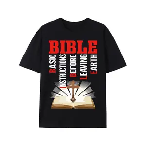 [100% Cotton] Cotton Short Sleeve  T-Shirt Soft, Breathable Vibrant Bible and Cross Print T-Shirt for Men - Casual Short Sleeve Crew Neck Tee for Summer, Spring, Fall - Perfect Gift for Him, Christian, Churchgoer, or A  Golf Gift T-Shirt For Men and Women