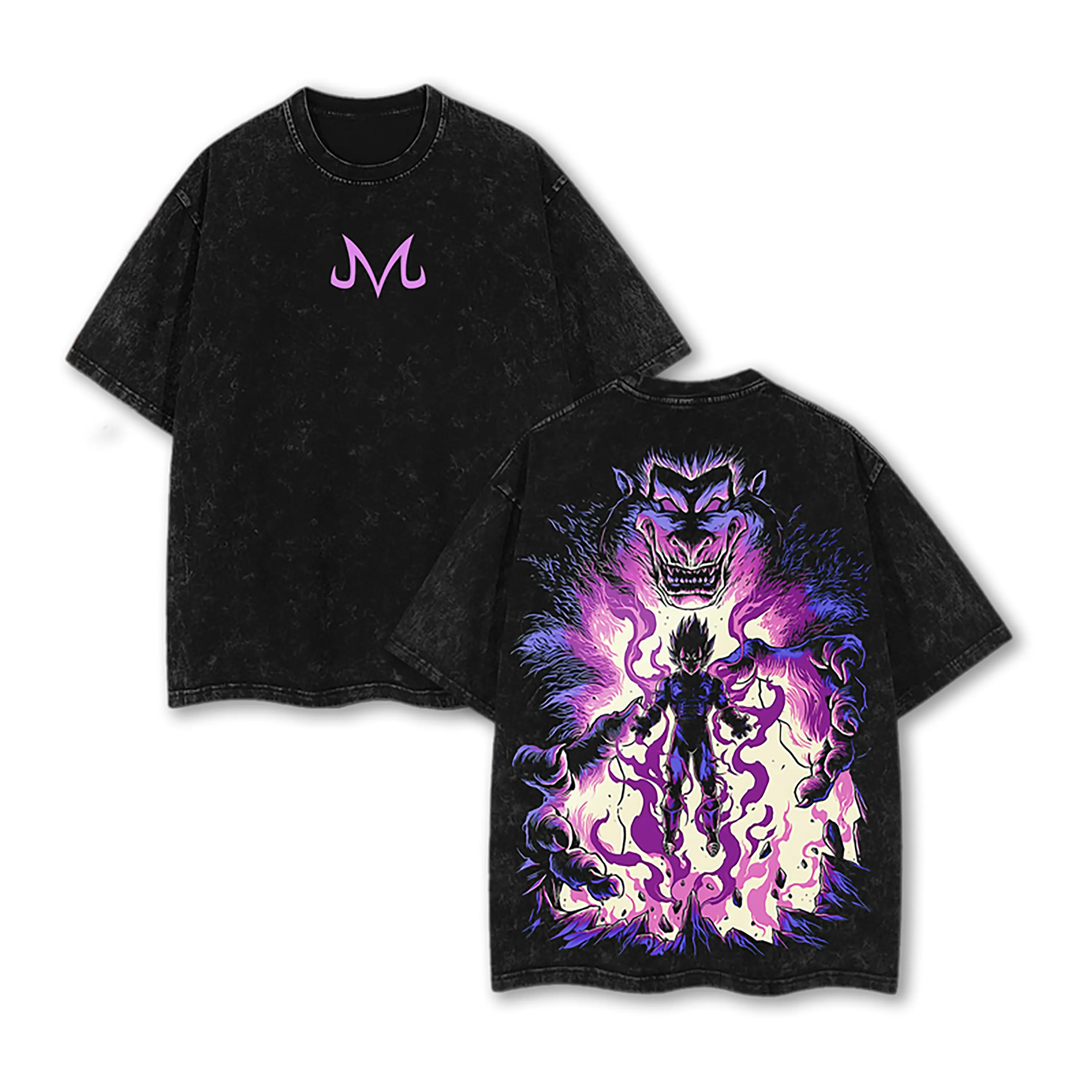 Majin Vegeta Oozaru Great Ape Graphic Tee | UltraEgo Acid Wash Oversized Shirt | DBZ Anime Streetwear Gym Pump Cover