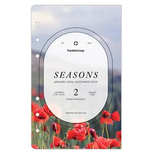 Franklin Planner Seasons Two-Page Monthly Calendar Tabs Jan 2026 - Dec 2026