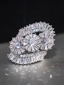 1 PC Luxury Cubic Zirconia Elegant Engagement Ring For Women For Wedding Engagement Party Jewelry Valentine's Day Gift