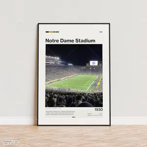 Notre Dame Stadium Poster, Fighting Irish Poster Print, NCAA Stadium Poster, NCAA Art, Sports Poster, Football Fan Gift