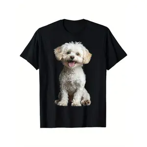 Cute Maltese Dog Lover Graphic T-Shirt for Women, Casual Short Sleeve, for Pet Owners & Everyday Wear