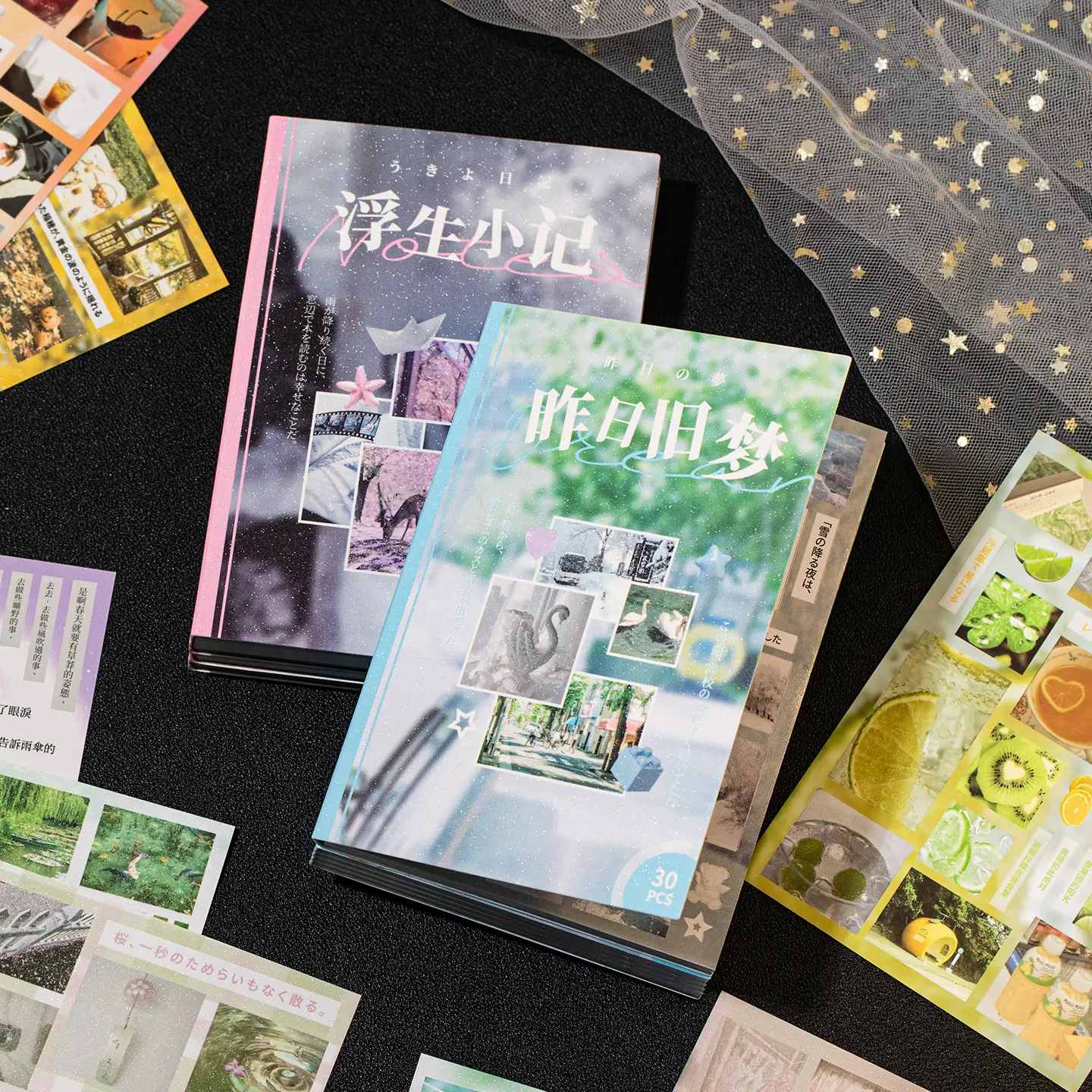 30 Sheets Aesthetic Scenery Sticker Book 900+ Retro Landscape & Color-Themed PET Coated Paper Stickers for Journaling Scrapbooking Travel Diaries High-Quality Art Paper Matte Fine-Sand Film Matte Glossy PET Transparent Accents, Colorful Paper Stickers