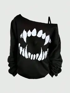 Women's Spring Loose Fit Long Sleeve T-Shirt, Casual Comfortable Fashion Print Top, Lazy Style Home Wear, Essential Wardrobe Item