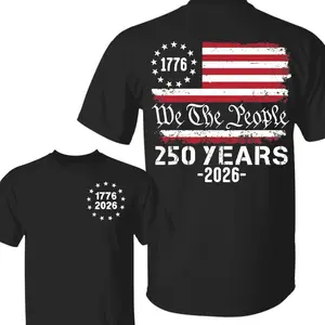 America 250th Anniversary T-Shirt, Veteran Day Gift, 4th of July Independence Day, USA Flag , Fourth Of July Shirt Casual Daily Wear Tee For Men & Women, Apparel Made In The USA