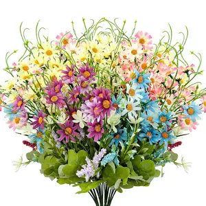 4pcs Artificial Daisy Flower, Outdoor Fake Wildflowers for Home, Indoor & Outside Garden Vase Decor, Home Decoration Bouquet, Model Xinghao