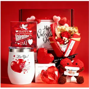 Gifts for Girlfriend Wife Lover Unique Ideas Wedding Engagement Gifts Heart-shaped Valentines Red Rose Love You Gift Romantic Gift Set