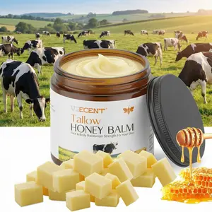 Veecent New Arrival Tallow Honey Balm (4 oz) - Handmade 100% Natural Body Moisturizer with Beef Tallow, Beeswax, Organic Raw Honey - Hydrating, Soothing, Brightening