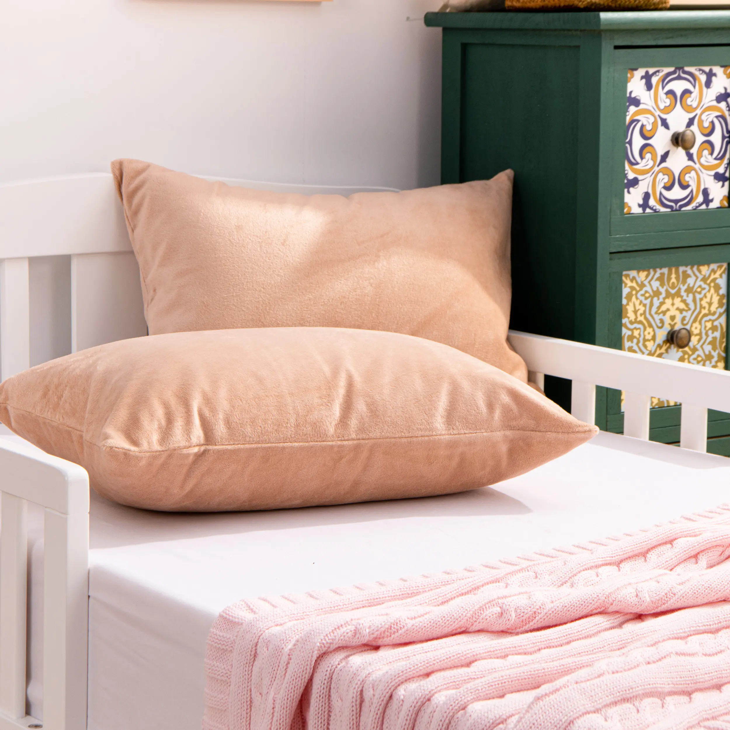 NTBAY Zipped Velvet Toddler Pillowcases 2 Pack Cozy Luxury Flannel Plush Travel Pillow Cases for Comfortable Sleep