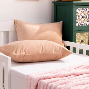 NTBAY Zipped Velvet Toddler Pillowcases 2 Pack Cozy Luxury Flannel Plush Travel Pillow Cases for Comfortable Sleep