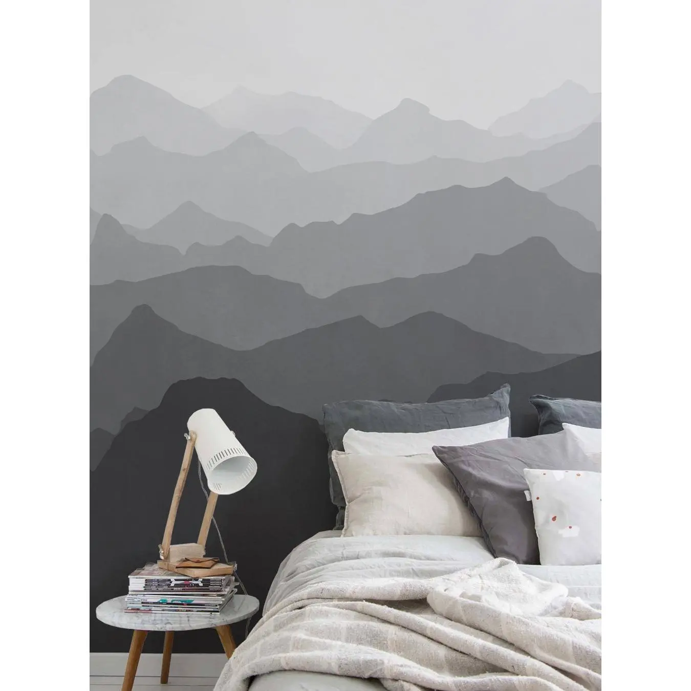 Mountain Mural Peel and Stick Wallpaper, Stick on Accent Wall Wallpaper for Bedroom, Creates Illusion of Depth