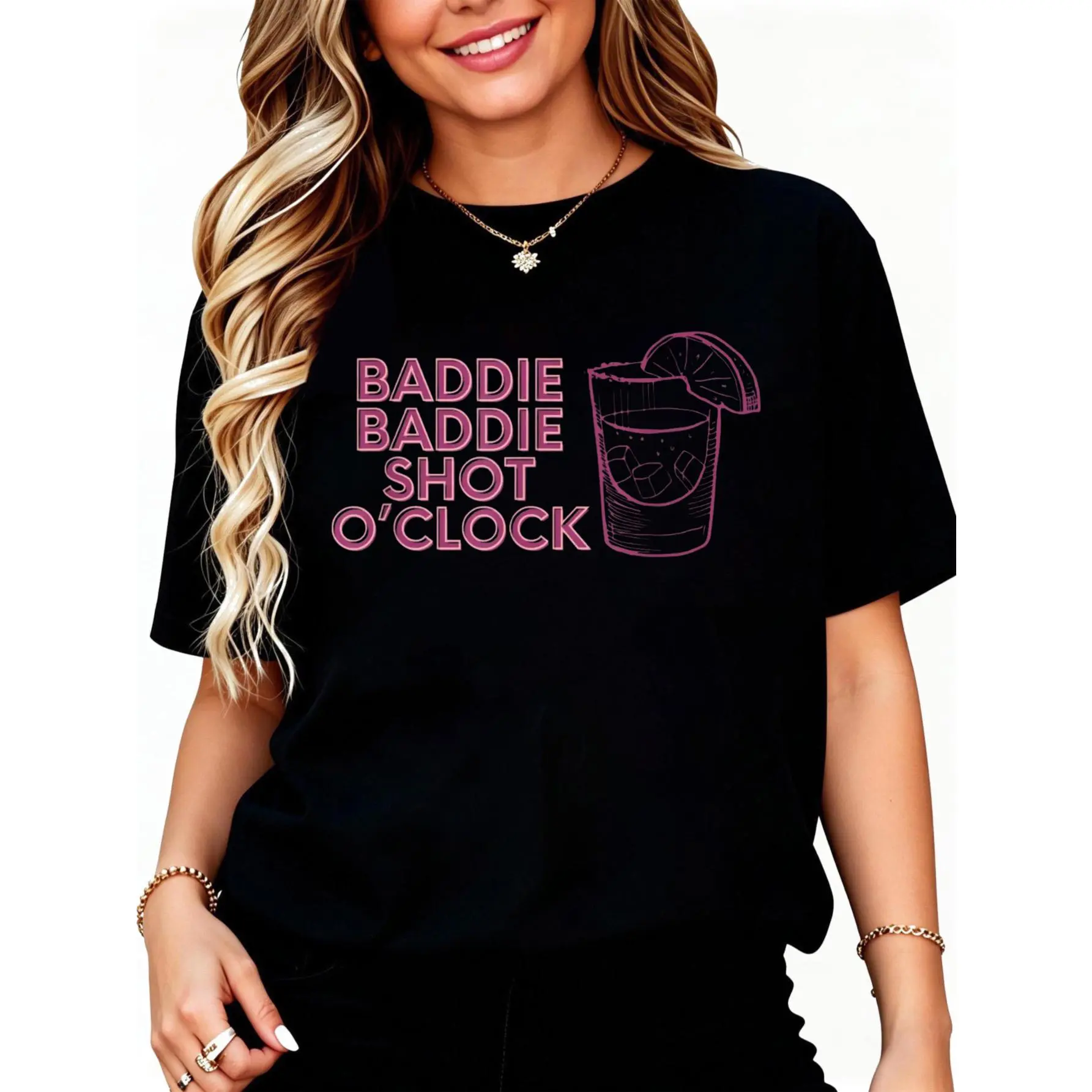 Baddie Baddie Shot O’Clock Drinking for Baddies T-Shirt