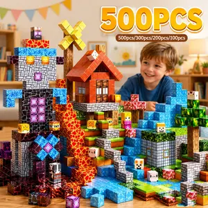 500pcs Magnetic Building Blocks Set, Random Patterns, Stem Montessori Toy, Creative 3D Construction, Birthday Gift for Kids Ages 3-8