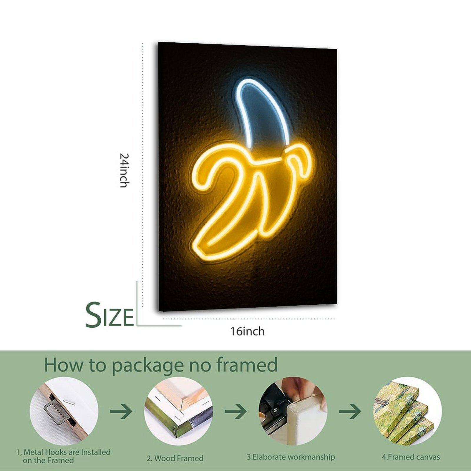 Art Poster Neon Sign Banana Poster Decorative Painting Canvas Wall Art Picture Print Modern Family Bedroom Decor