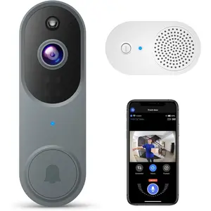 1080P Wireless Video Doorbell Camera with Chime Ringer, Night Vision, Cloud Storage, 2.4GHz Wi-Fi, Smart AI Human Detection, Real-Time Alert, 2-Way Audio, Battery Powered (Silver)