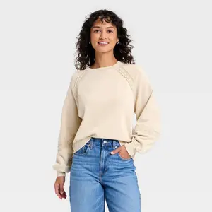 Women's Crochet Trim Sweatshirt - Universal Thread
