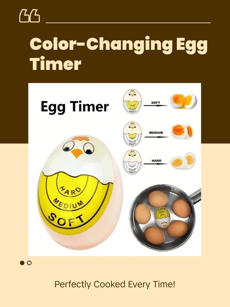 Color Changing Egg Timer - Accurately Measures Hard & Soft Boiled Eggs with Sensitive Indicator Kitchen Accessory 2.12x1.57 Inches Color Changing Egg Timer - Accurately Measures Hard & Soft Boiled Eggs with Sensitive Indicator Kitchen Accessory 2.12x1.57 Inches