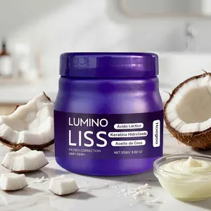 Protein-based hair straightening cream: | Instantly smooths frizz, repairs dry and damaged hair, creates a mirror-like shine, straightens curly hair, and transforms hair into straight hair. Gel Haircare