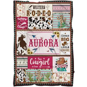 Cowgirl Baby Blankets for Girls, Western Blankets for Baby, Newborn Baby Parents Gift, New Baby Girls Throw Blanket for Kid, Baby Blanket Décor for Nursery, Birthday Gift for Girl